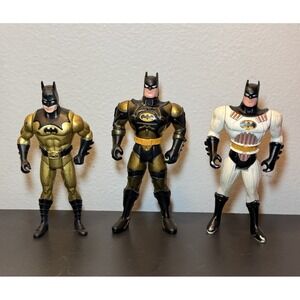 Lot Of 3 1990s Batman Figures Cyber Gear Tec-Shield Anti-Freeze  4.75" Kenner